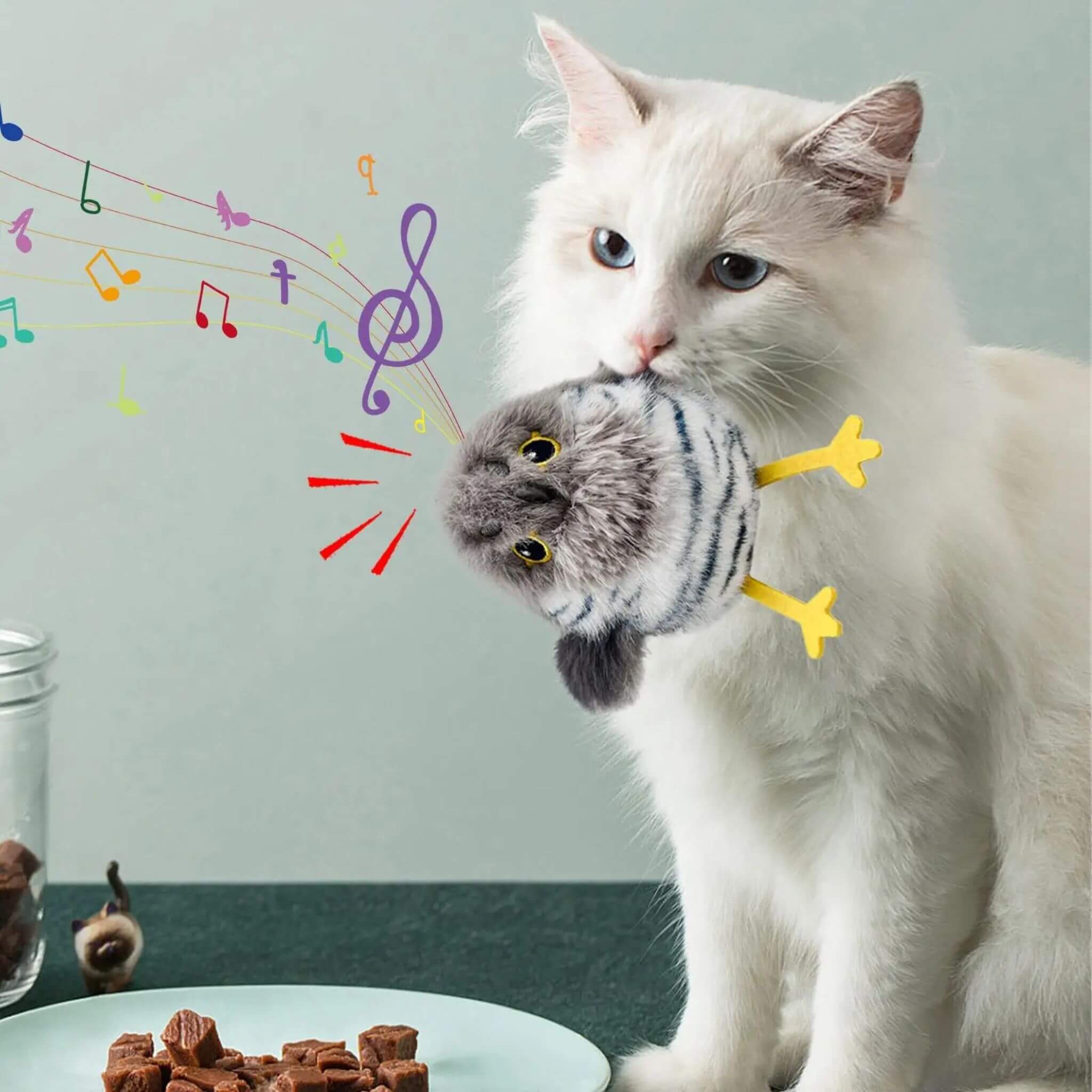jouet chat oiseau volant | Chant des oiseaux