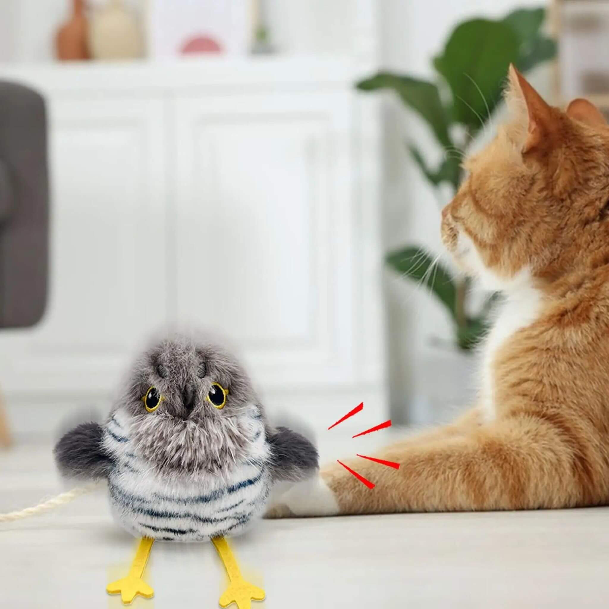 jouet chat oiseau volant | Chant des oiseaux