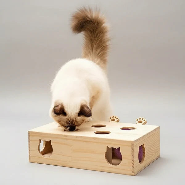 Jouet En Bois Et Interactif Pour Chat