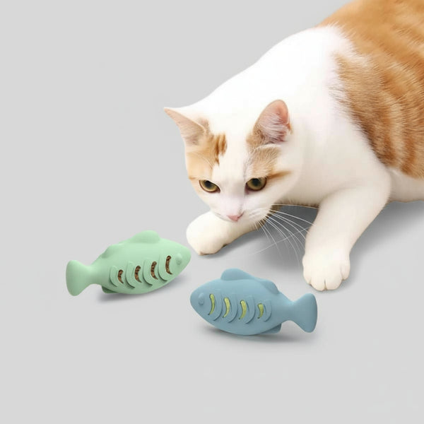 Jouet interactif pour chat design poisson