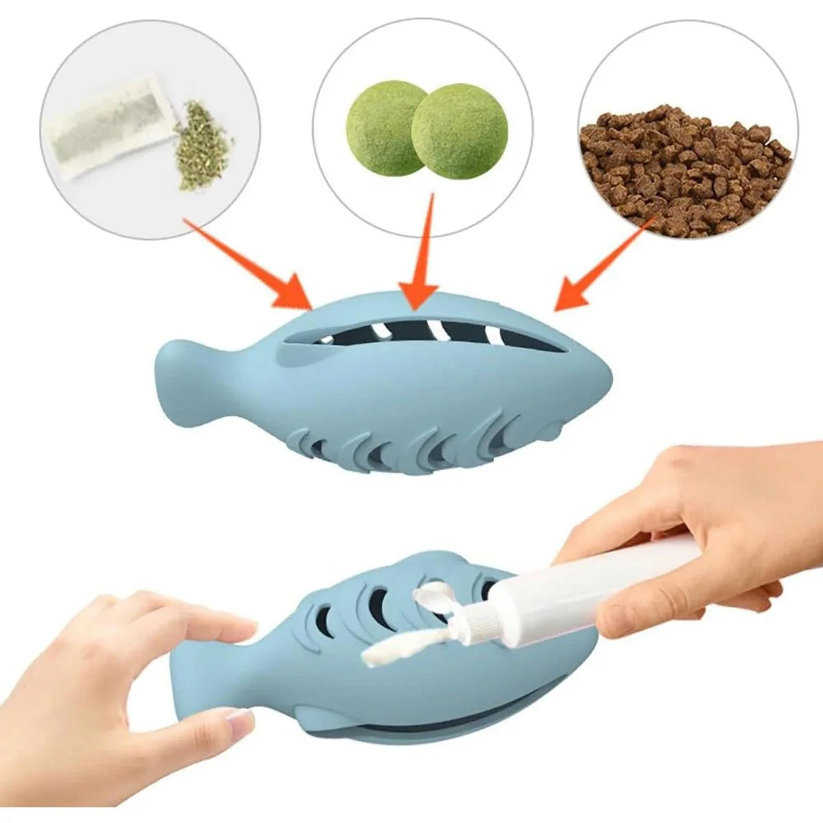 Jouet interactif pour chat design poisson