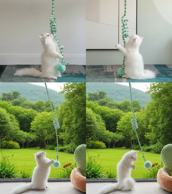 Jouet interactif suspendu pour chat avec ventouse