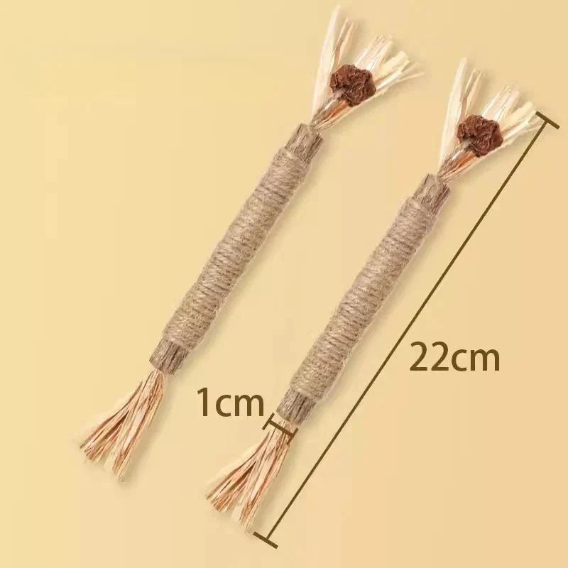 Jouet naturel pour chat en corde de 22 cm avec franges pour jeu et stimulation