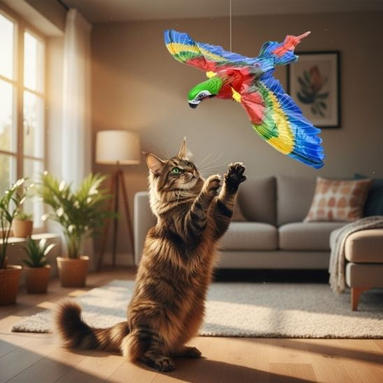 Jouet Oiseau pour Chat | Perroquet Volatile