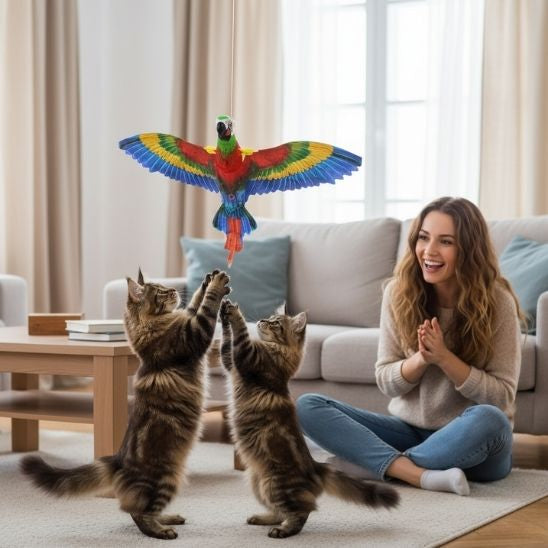 Jouet Oiseau pour Chat | Perroquet Volatile