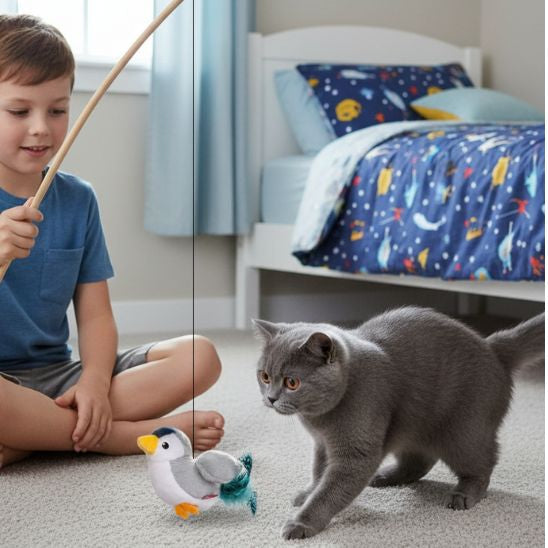 Jouet oiseau pour chat | Chasseur d'Ailes