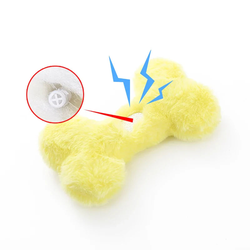 Jouet Os En Peluche Pour Chien Avec Bruit Sonore