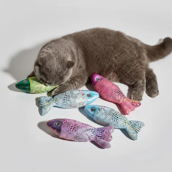Jouet Poisson Coloré Pour Chat Avec Clochette Sonore