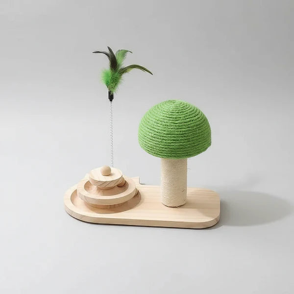 Ensemble Jouet Bois Et Sisal Pour Chat