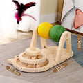 Jouet pour chat en bois et sisal avec plume colorée pour divertissement félin