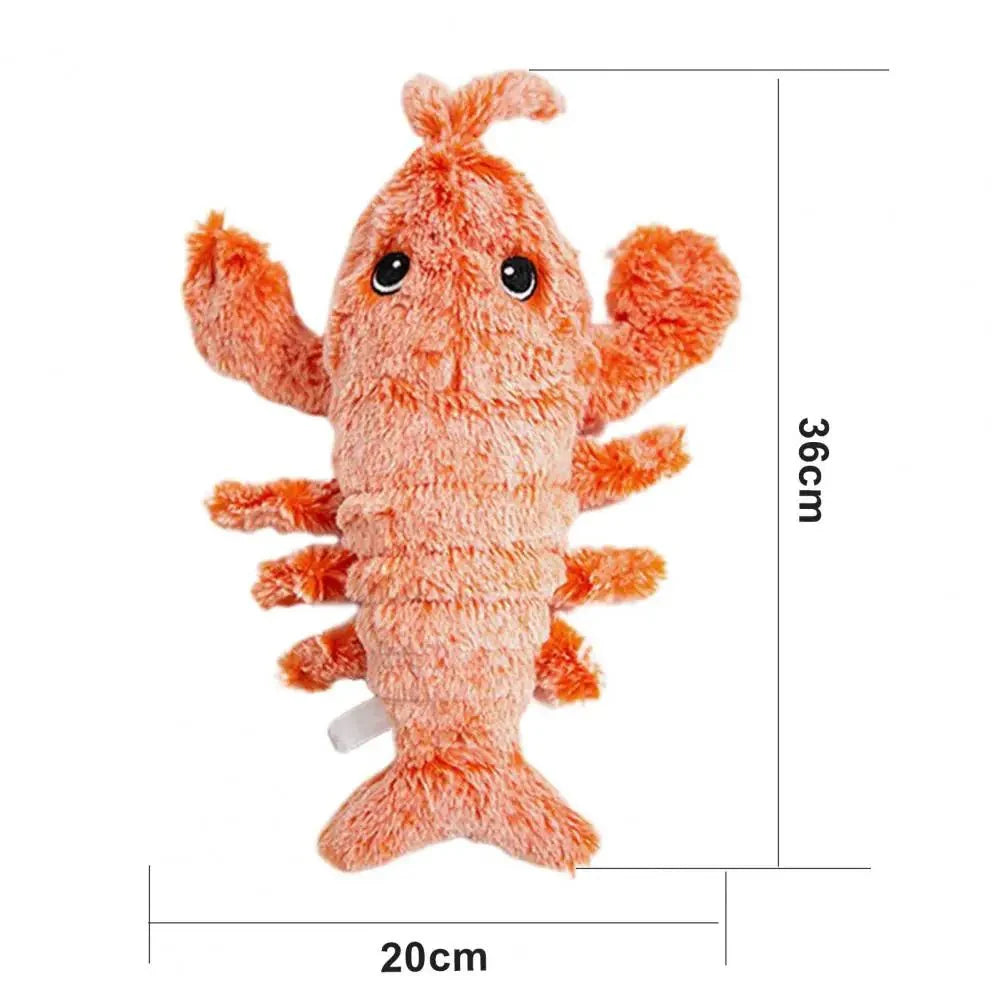 Jouet vibrant pour chien et chat en forme de homard orange avec des yeux adorables