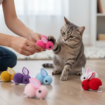 Jouets pour les chats | Lapins Pompons