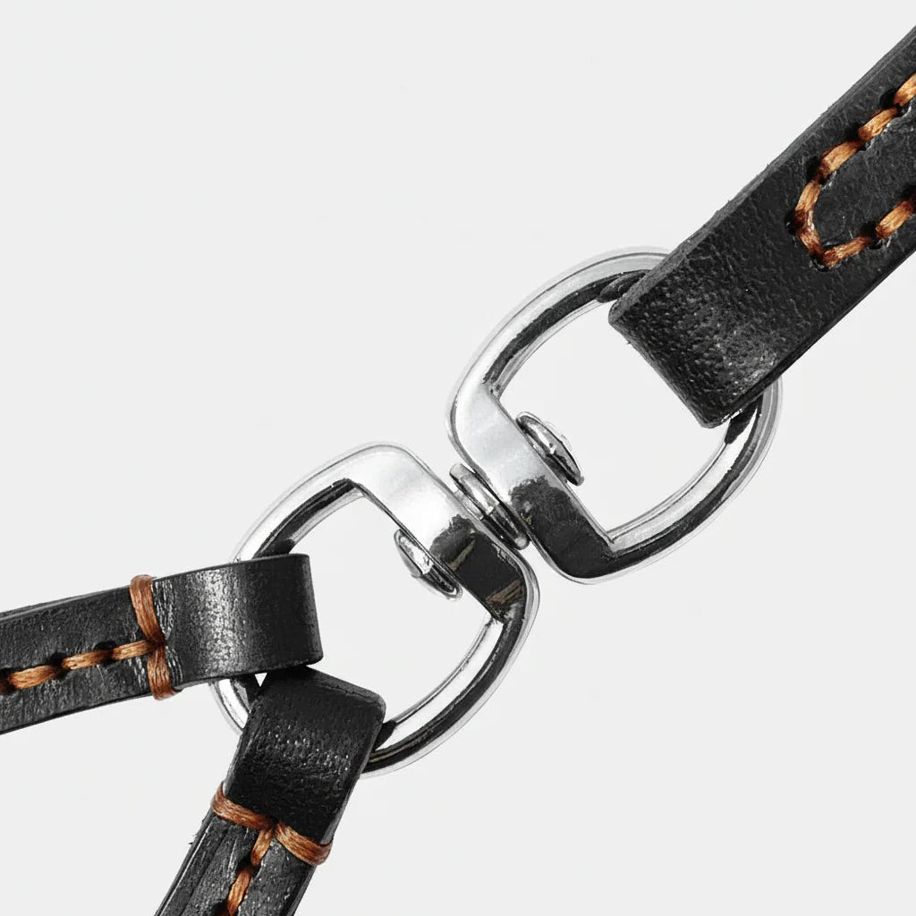 Laisse Double Pour Chien En Cuir Véritable