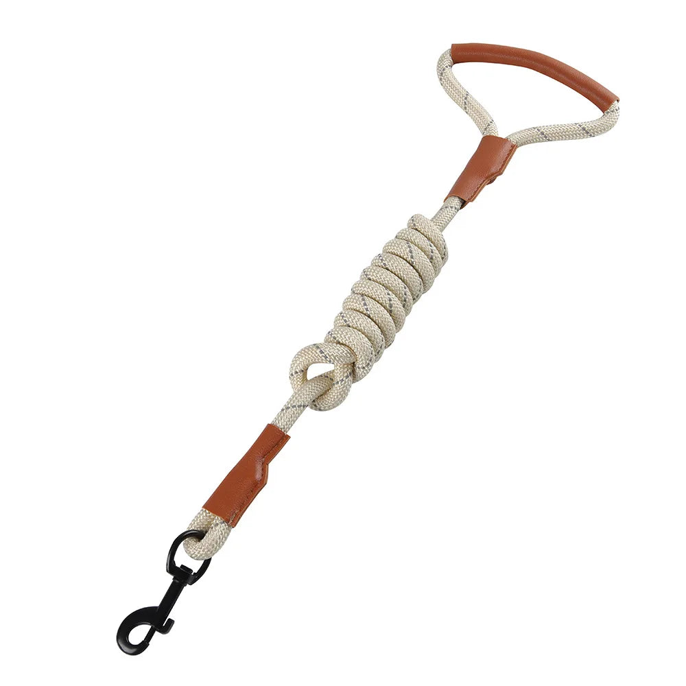 Laisse pour chien Oscar et Plume en corde durable avec poignée en cuir pour une meilleure tenue