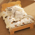 lit chat en bois ourson