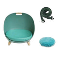 Lit multifonction pour chat Oscar et Plume en plastique vert avec coussin et harnais assorti