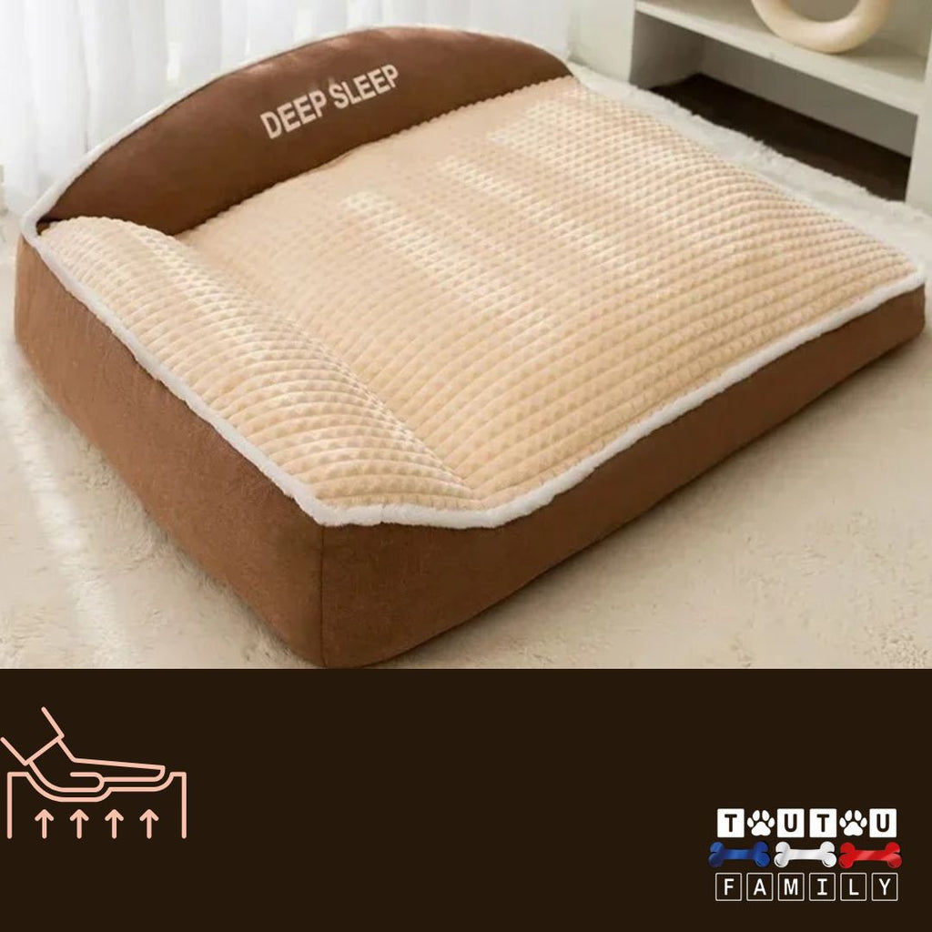 Lit-orthopédique-chien-marron-déhoussable-en-velours-côtelé-lavable-en-machine-imperméable-antidérapant-ergonomique-épais-avec-traversin