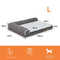 Lit pour chien mémoire de forme Oscar et Plume en gris, taille L avec rembarde confortable
