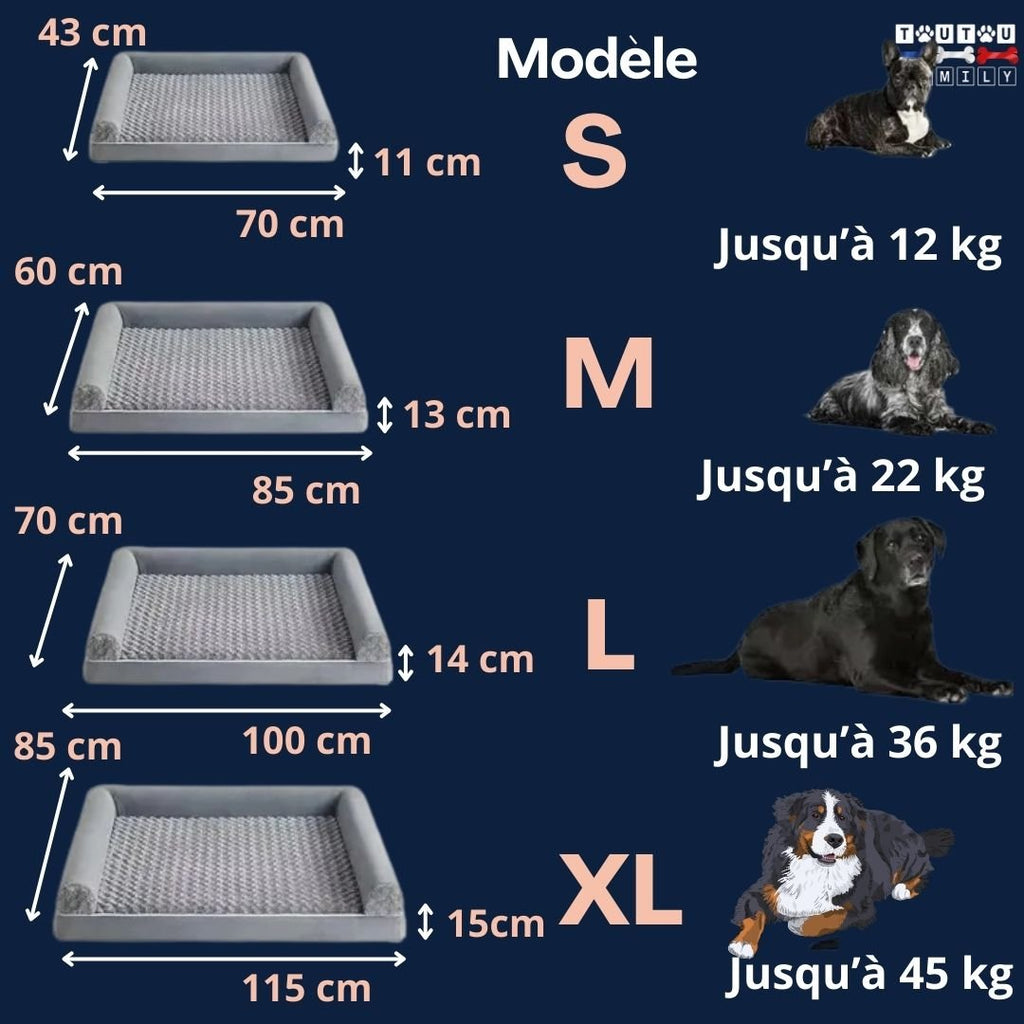 Lit pour chien orthopédique - ConfortToutou™