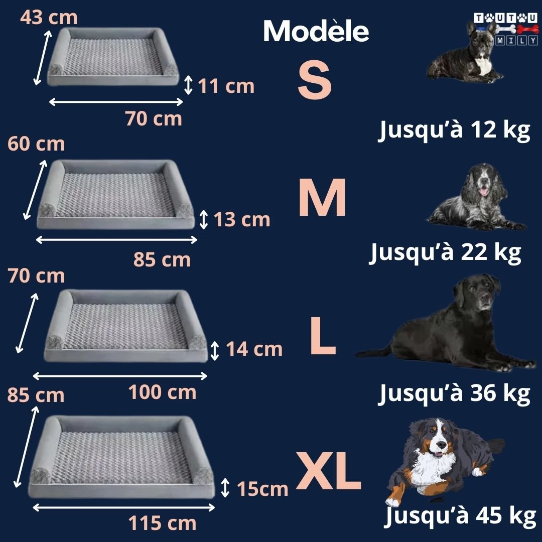 Lit pour chien orthopédique - ConfortToutou™