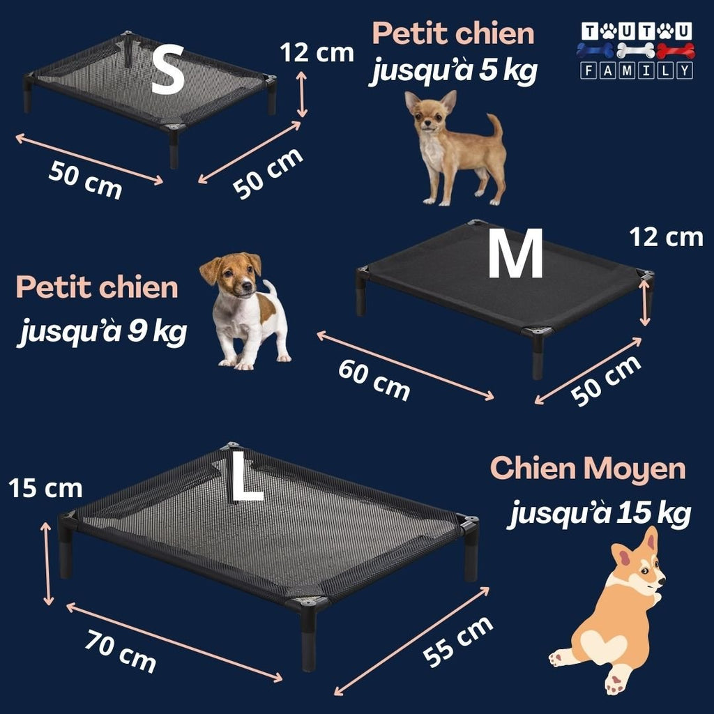 Lit pour chien surélevé - CampToutou™