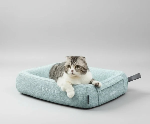 Lit rafraîchissant chien chat bleu avec coussin moelleux pour confort optimal d'animaux domestiques