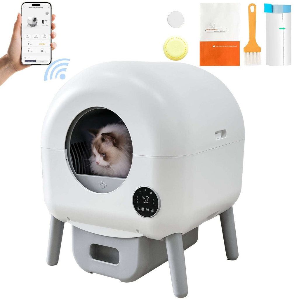 Maison de toilette autonettoyante XXL Oscar & Plume : litière design pour chats exigeants