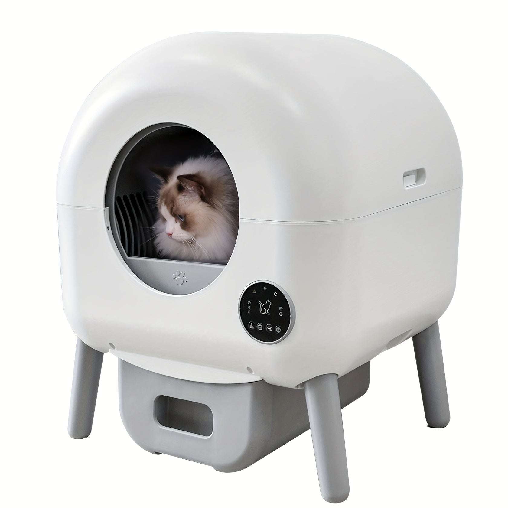 Maison de toilette autonettoyante XXL Oscar & Plume : litière design pour chats exigeants