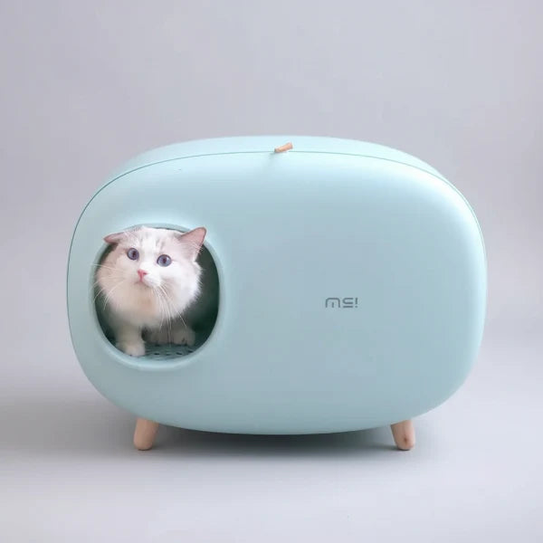 Maison de toilette fermée Oscar & Plume – bac à litière design pour chat élégant