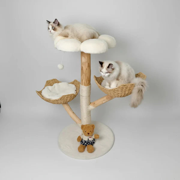 Arbre à chat griffoir en bois massif avec sisal - Oscar et Plume
