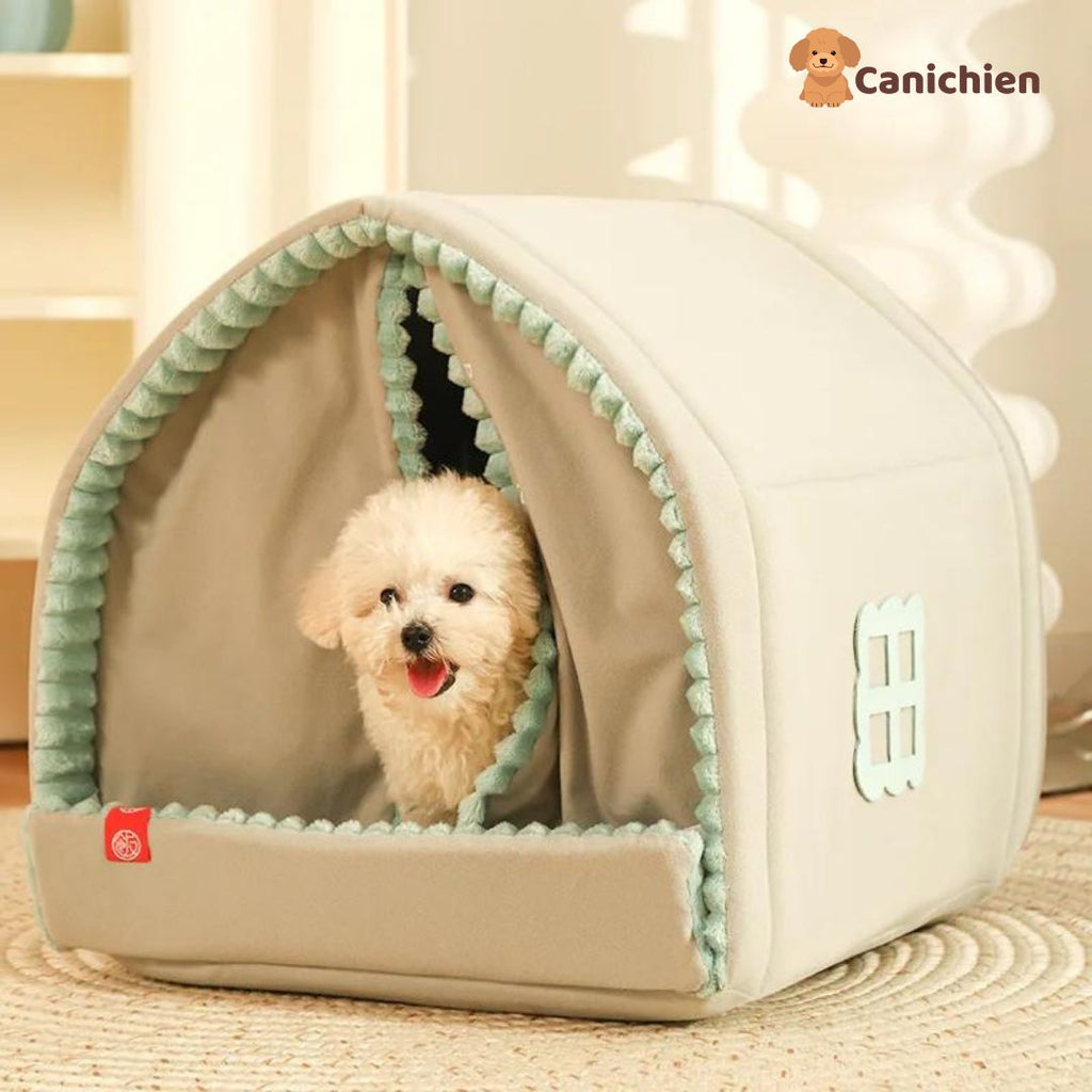 maison-pour-chien-avec-rideaux