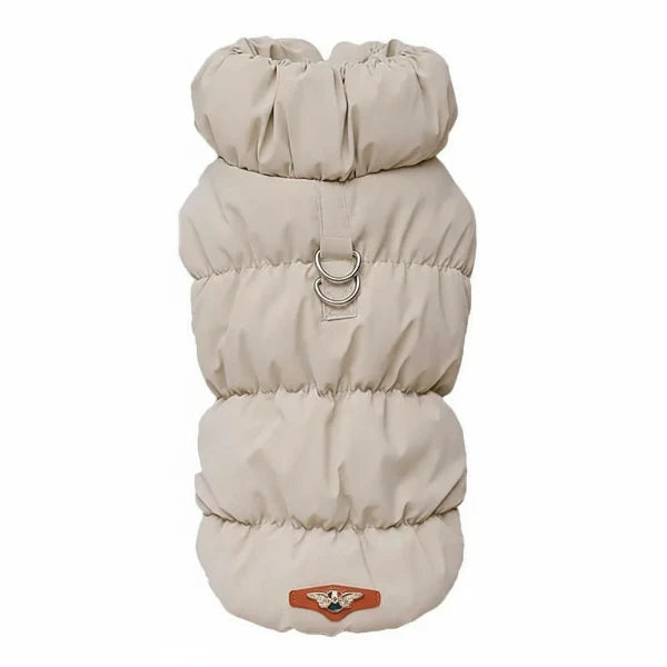 Manteau chaud pour chat chien en couleur beige, parfait pour l'hiver et le confort de votre animal