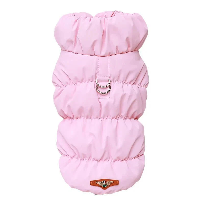 Manteau chaud pour chat chien en rose avec rembourrage pour le confort et la chaleur