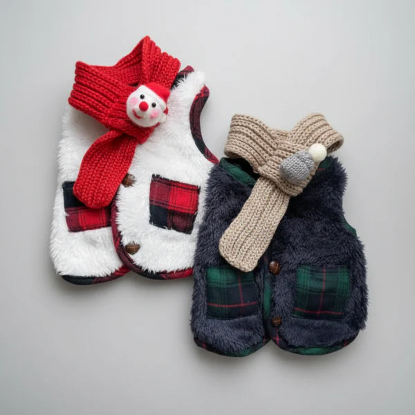 Manteau Polaire Sans Manche De Noël Pour Chien