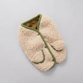 Manteau polaire pour chien doux et chaud avec poches et boutons vert canard
