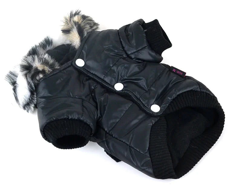 Manteau Pour Chien Avec Capuche Fausse  Fourrure