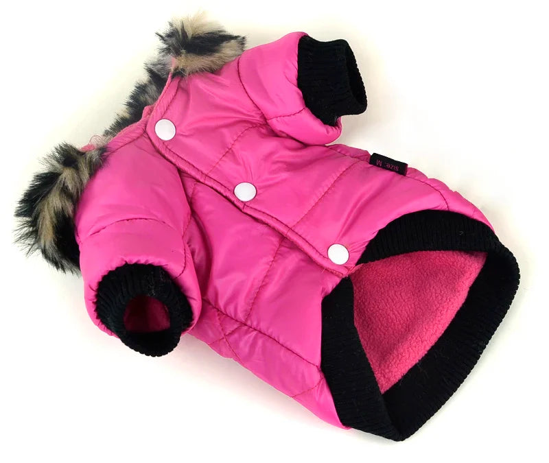 Manteau Pour Chien Avec Capuche Fausse  Fourrure