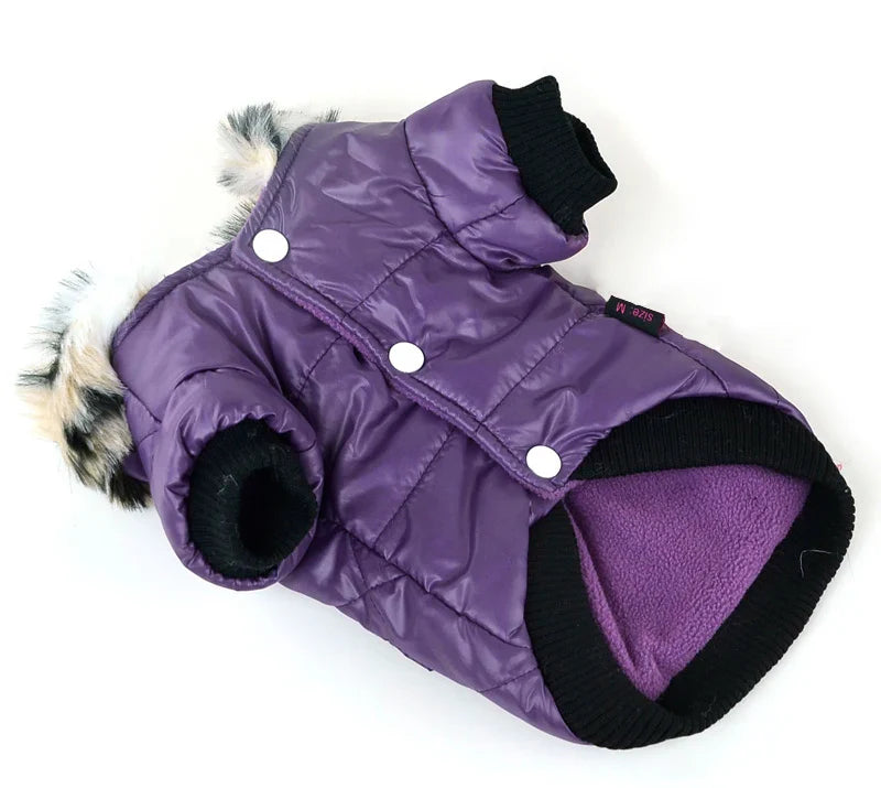 Manteau Pour Chien Avec Capuche Fausse  Fourrure