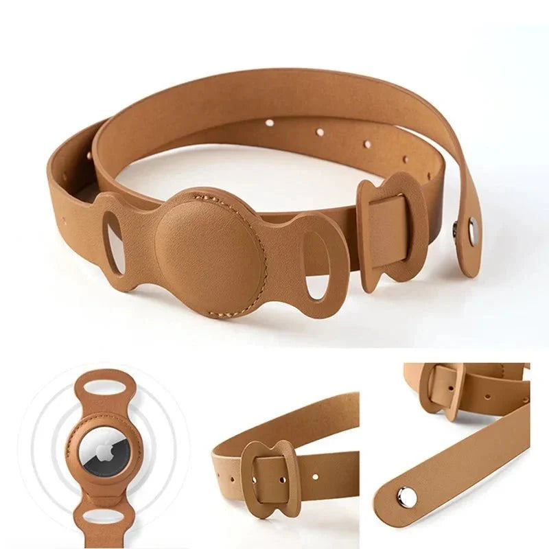 Collier AirTag pour chat Oscar & Plume, cuir synthétique réglable et sécurisé