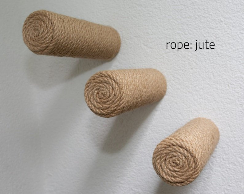 Mur escalade chat avec cylindres en corde de jute naturelle pour griffer et grimper