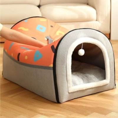 NICHE POUR CHIEN INTERIEUR BLUEHAVEN™ – STYLE MODERNE BLEU & GRIS