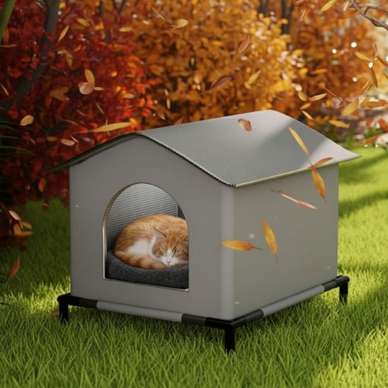 niche exterieur pour chat surélevée