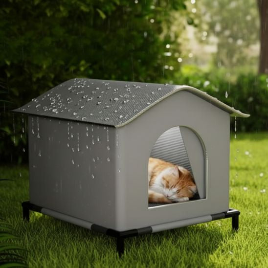 niche exterieur pour chat surélevée