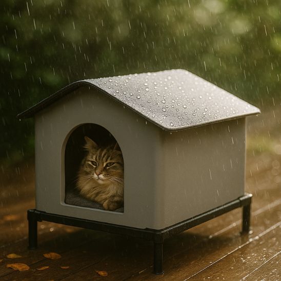niche exterieur pour chat surélevée