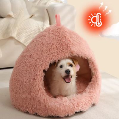 NICHE INTERIEUR CHIEN IGLOOCOZY™ – IGLOO ROSE DOUILLET ANTI-STRESS