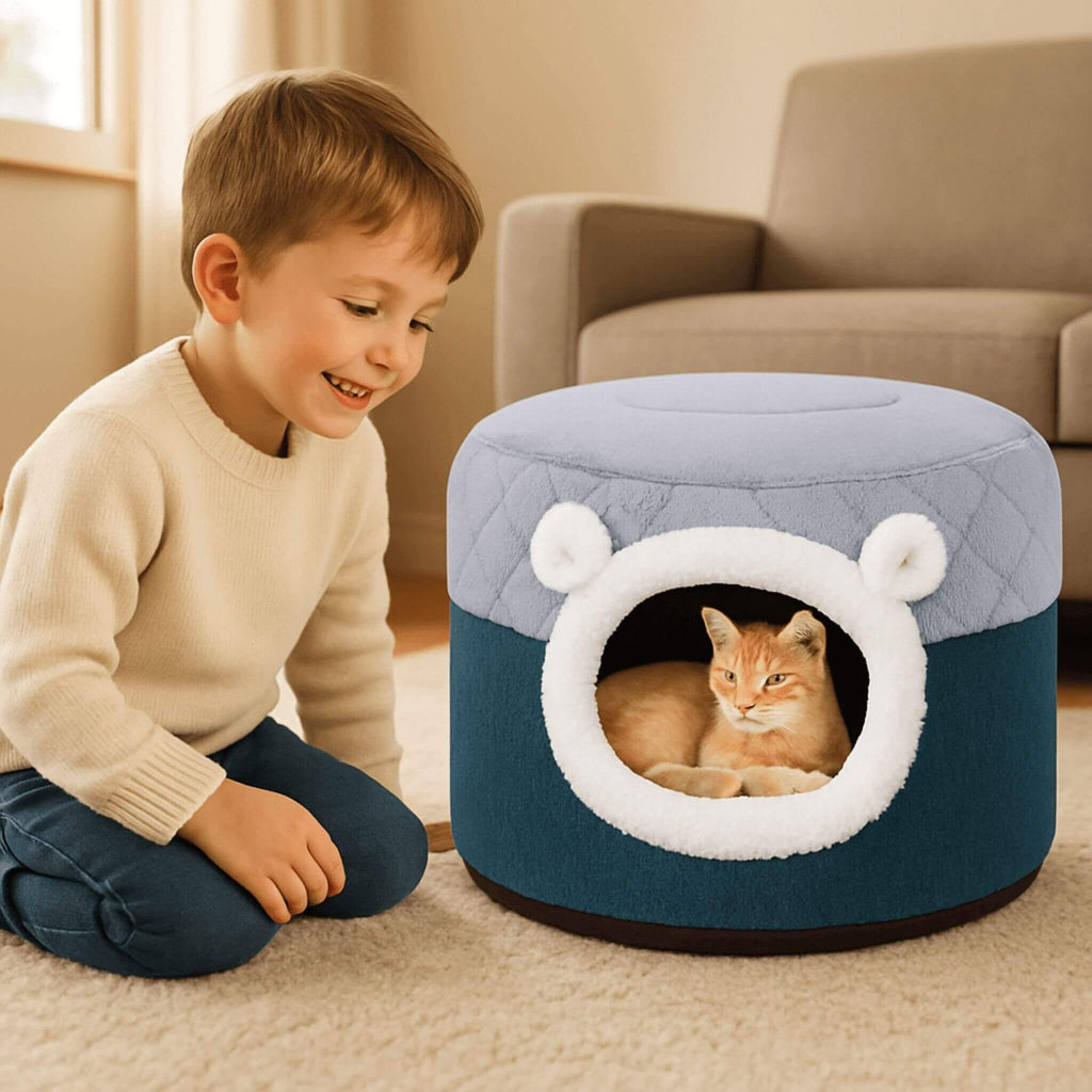 pouf chat niche