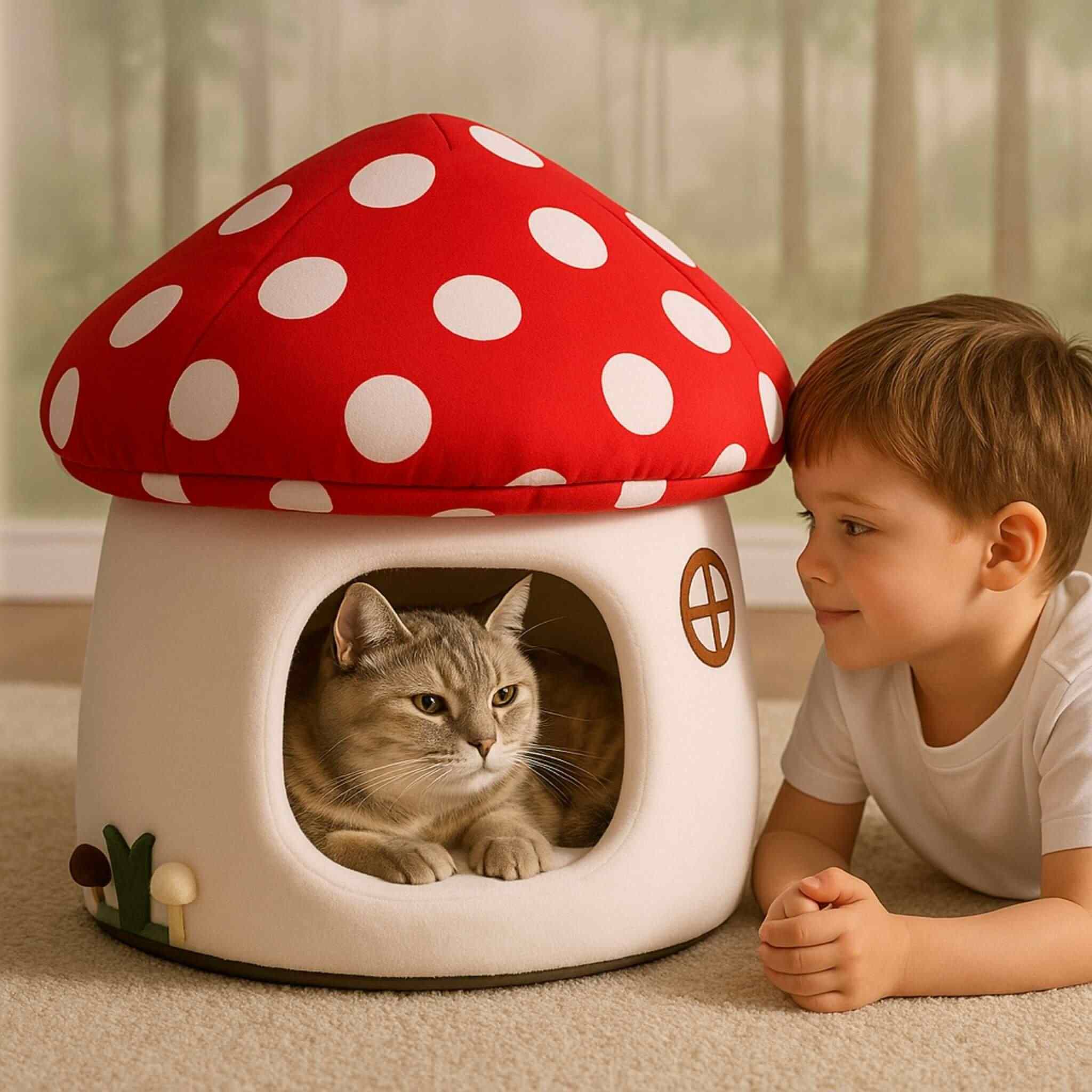 Niche pour chat intérieur Champignon