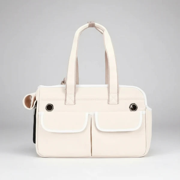 Sac de transport pour chat et petit chien Oscar et Plume Blanc