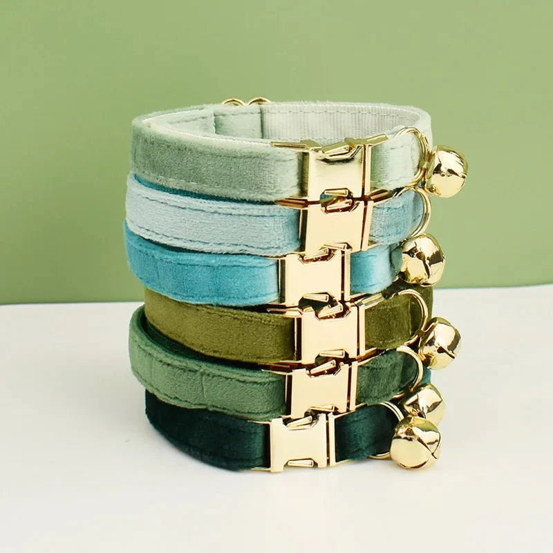 Collier En Velours Avec Clochette Personnalisable Pour Chat