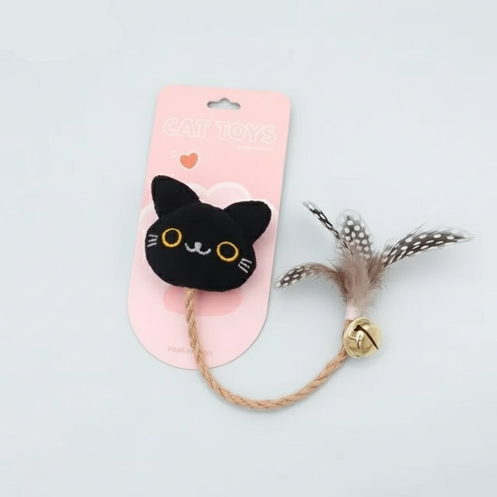 Jouet avec plume et clochette pour chat Oscar et Plume Chat Noir